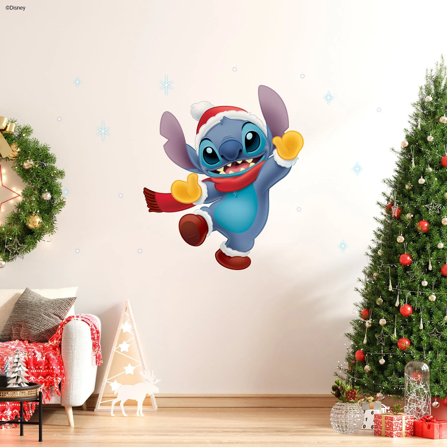 Disney Santa Stitch Wall Decals