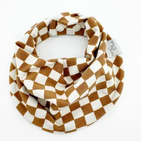 Drool Scarf - Copper Brown Checkers