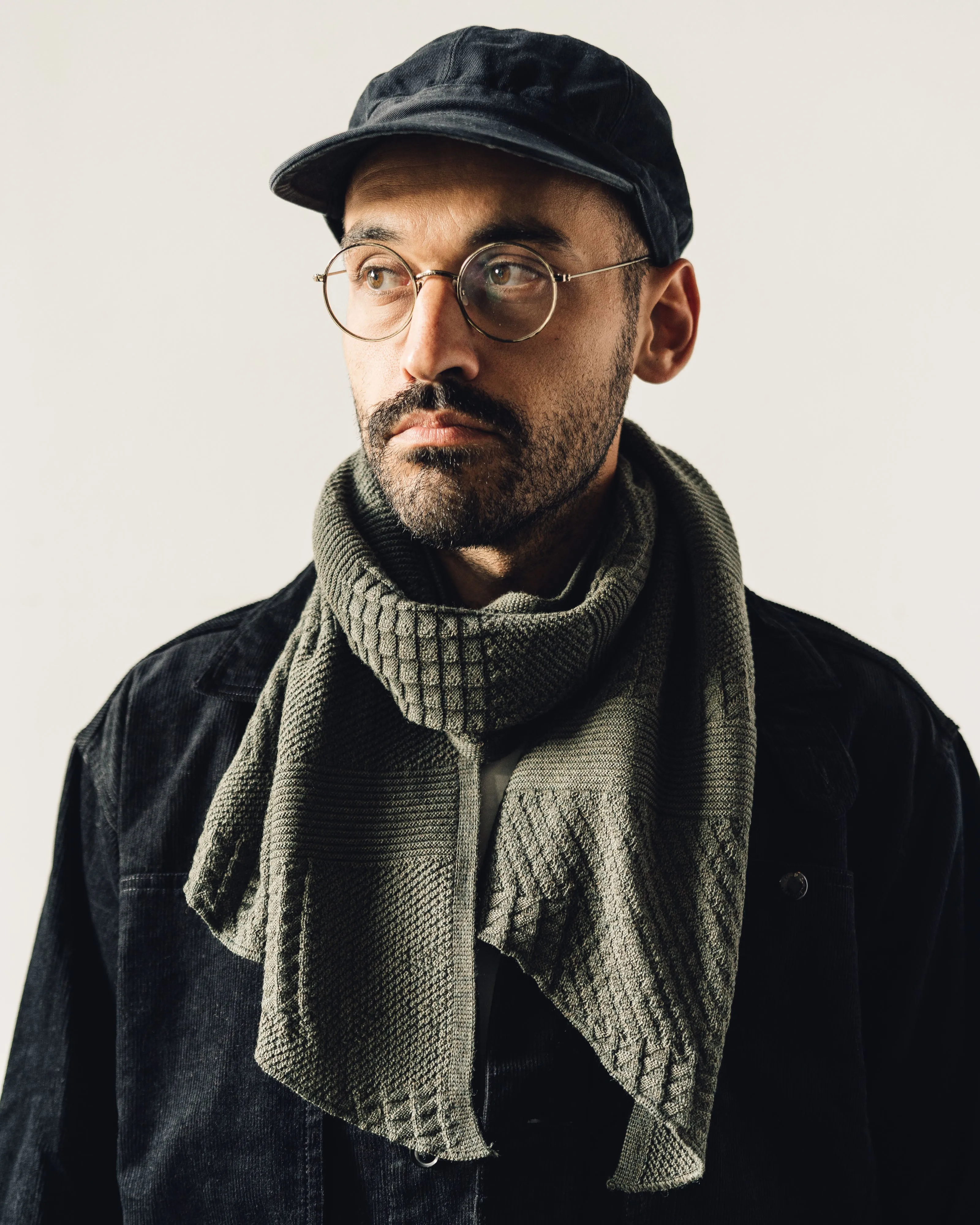 Engineered Garments Knit Scarf, Olive