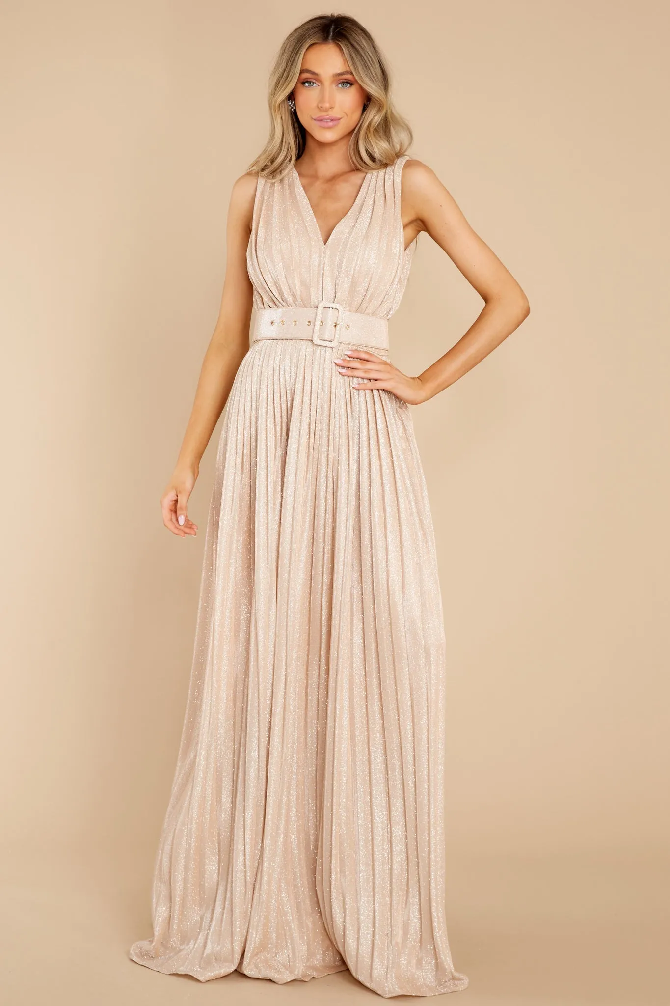 Exquisite Taste Champagne Maxi Dress