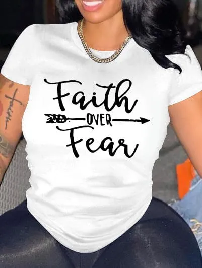 Faith Over Fear Women Graphic T-shirts