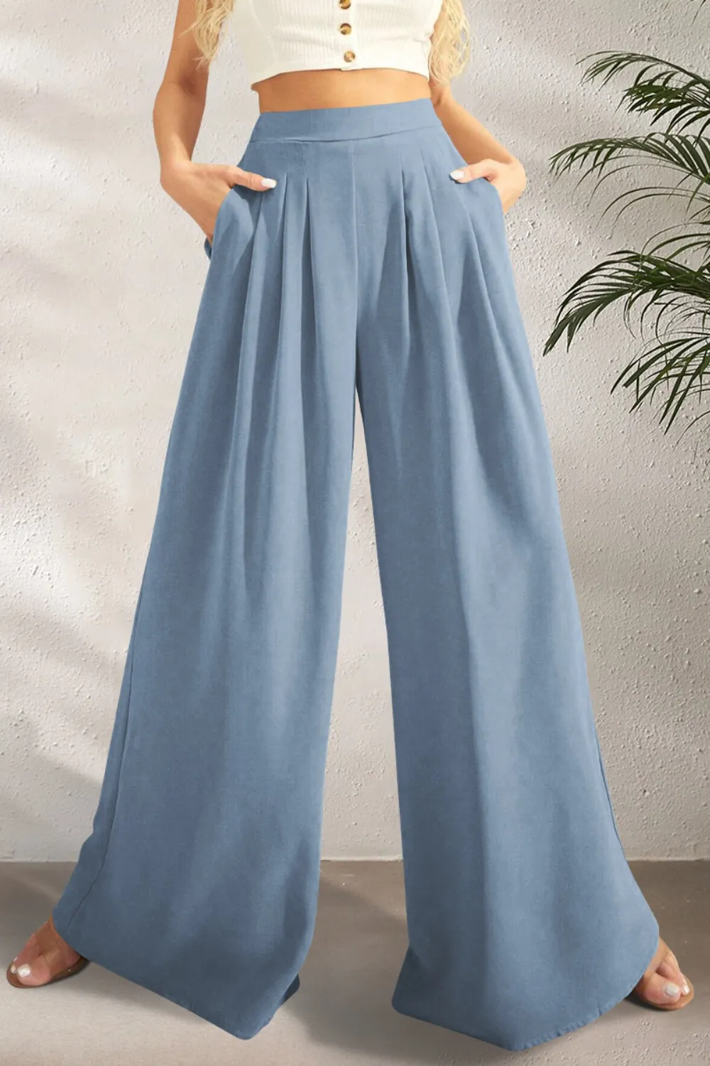 FAM-FAM High Waist Wide Leg Pants