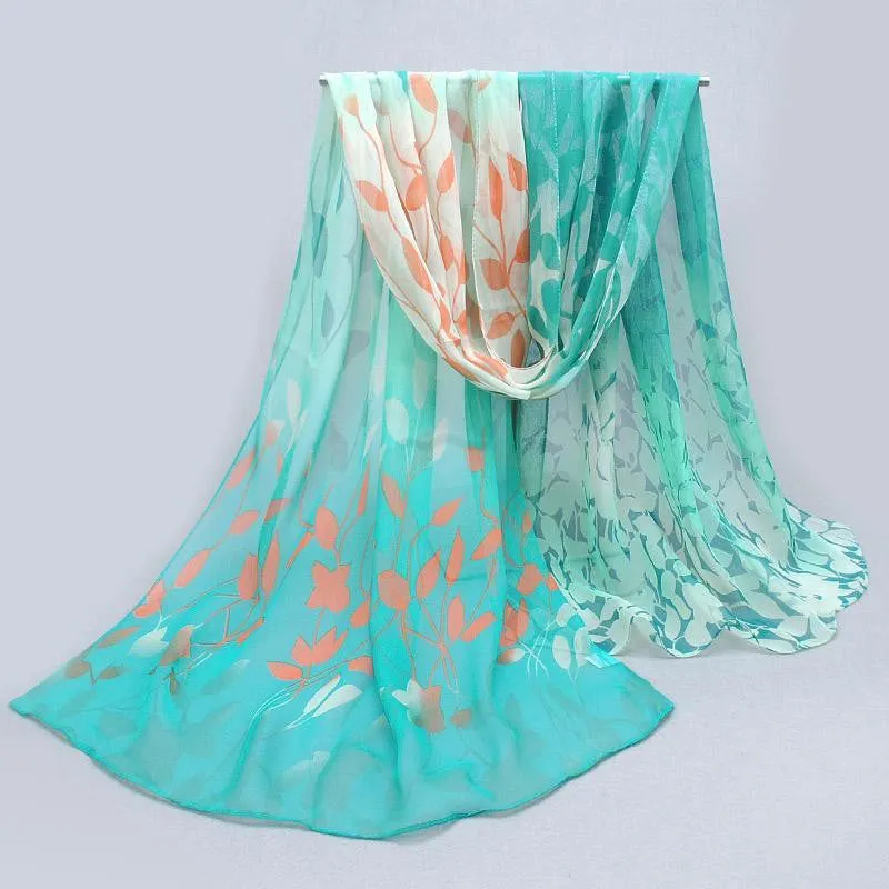 Fashion scarf women's scarf new design long shawl printed cape silk chiffon tippet muffler