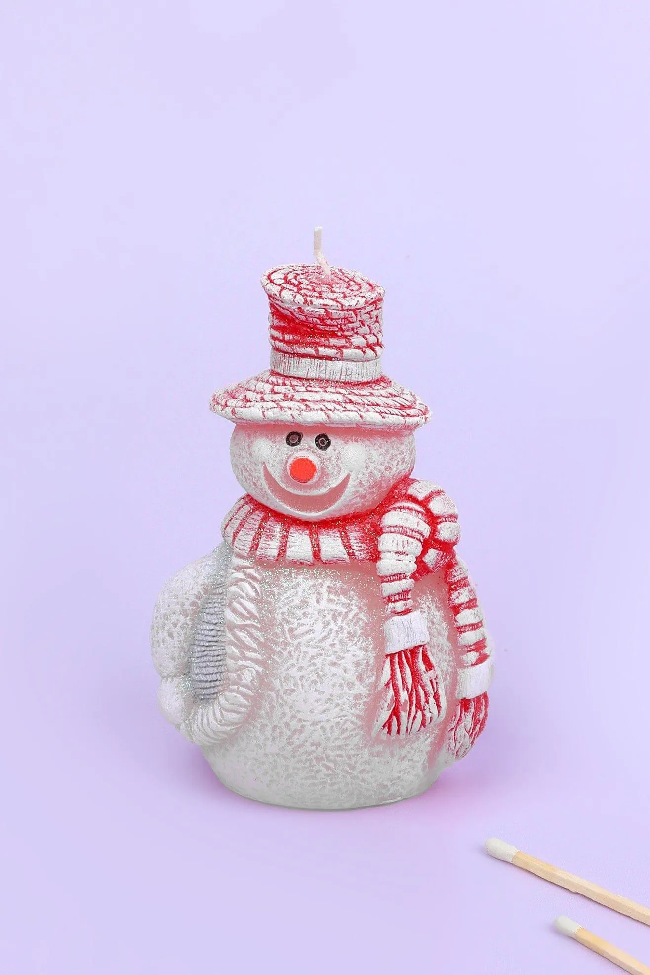 Festive Jolly Snowman Candle