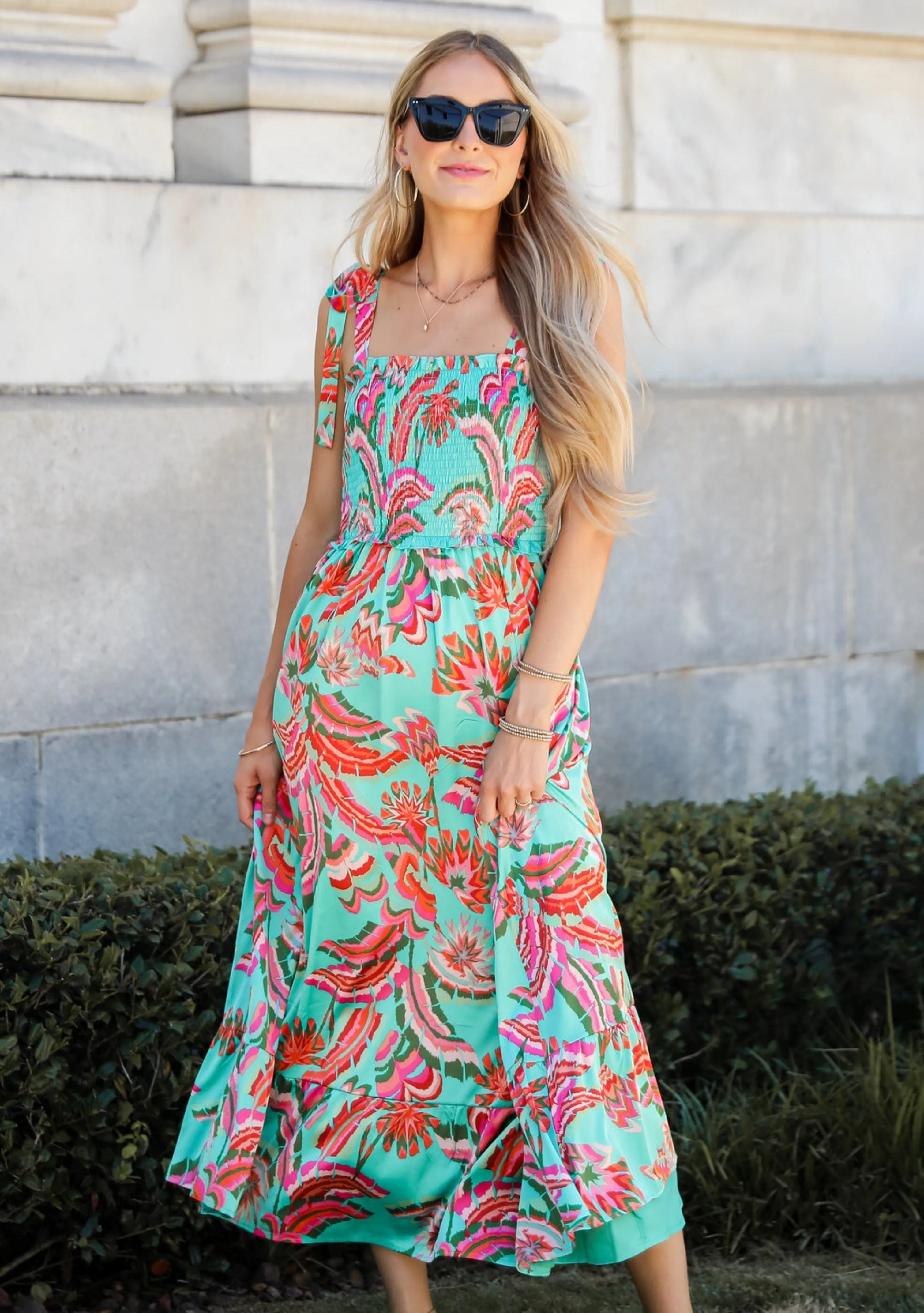 FINAL SALE - Flirty Dreamer Jade Satin Maxi Dress