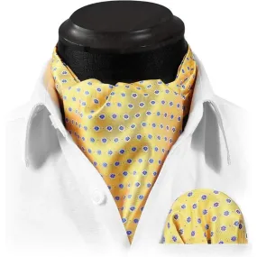 Floral Ascot Cravat Scarf - B-YELLOW FLORAL 02