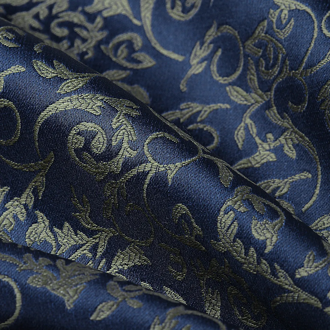 Floral Paisley Ascot Cravat Scarf - A-01 NAVY BLUE