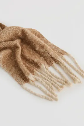 Fluffy Winter Scarf - Camel Marl