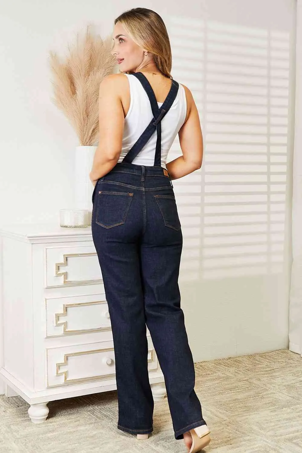 Full Size High Waist Classic Denim Overalls