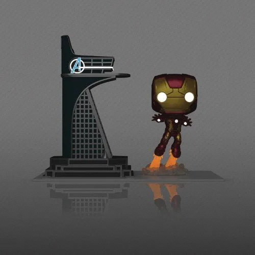 Funko Pop! Town 35 - Marvel Avengers Tower & Iron Man Glow in the Dark Bobblehead Figure - Previews Exclusive