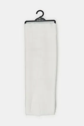 Girls White Plain Scarf