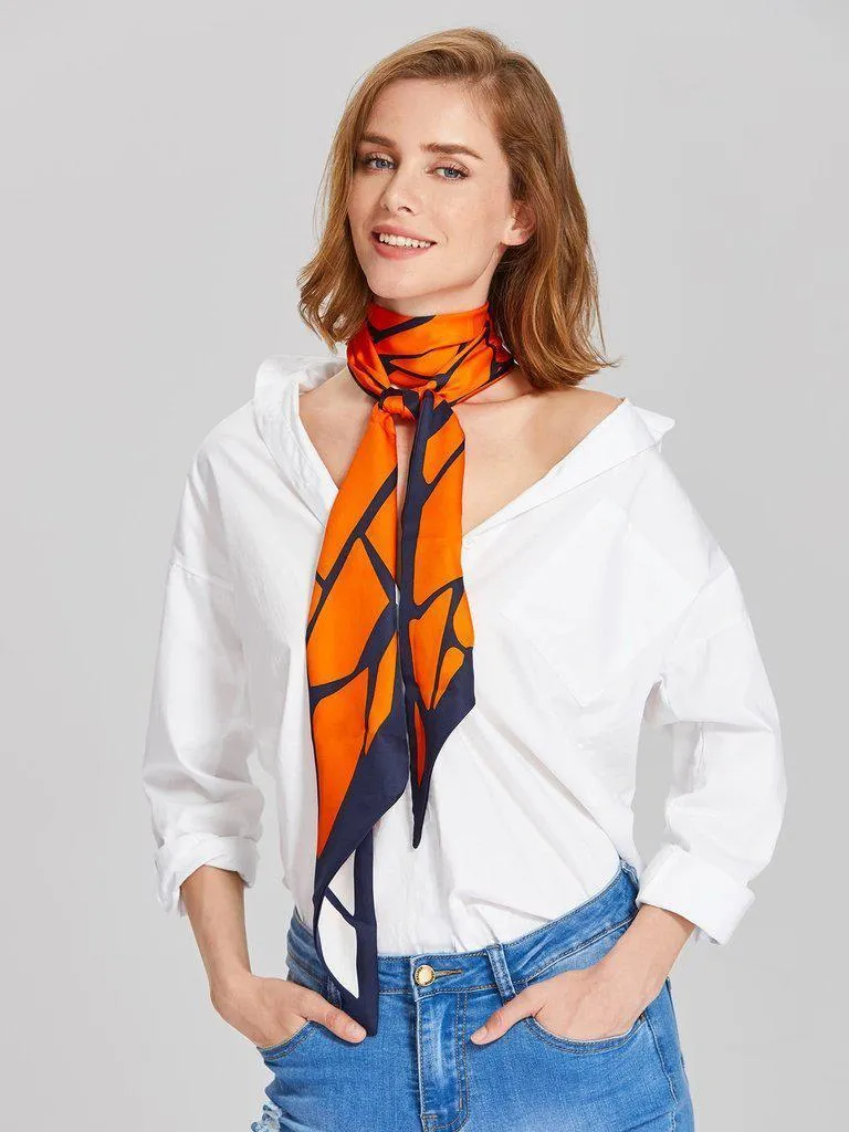 Graphic Print Skinny Scarf