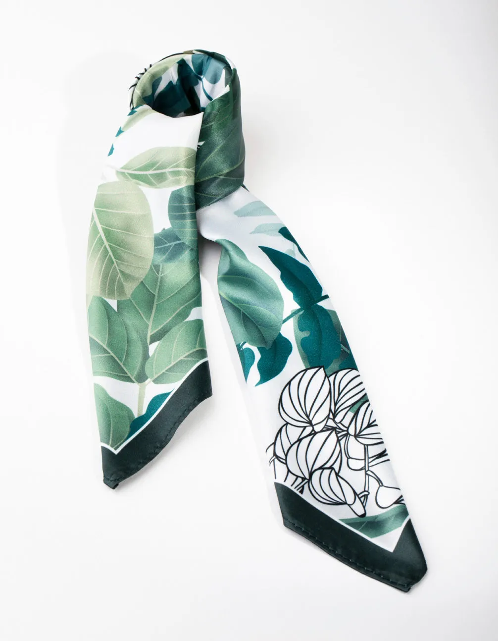 Green Tropical Leaf Scarf