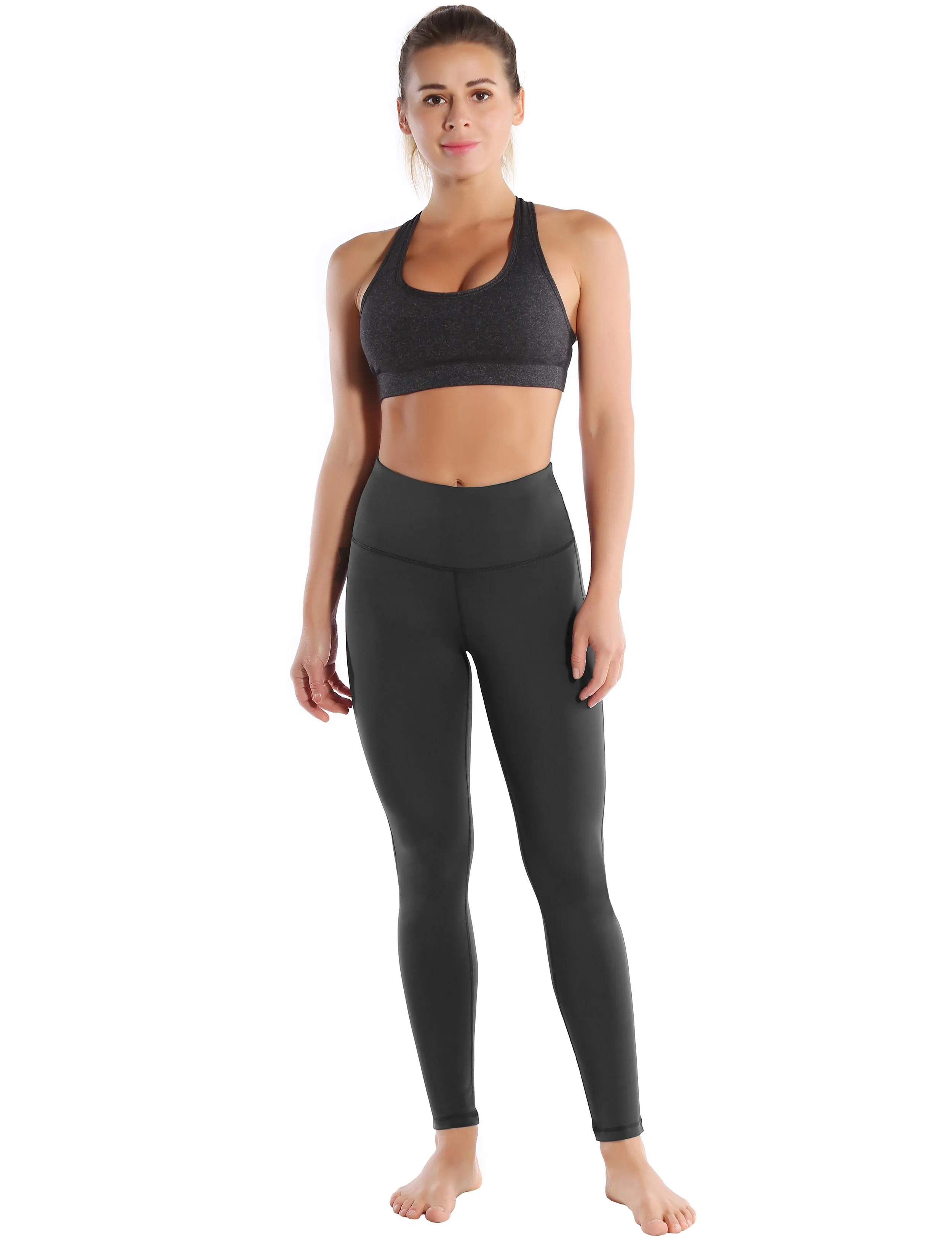 High Waist Side Line yogastudio Pants shadowcharcoal_yogastudio