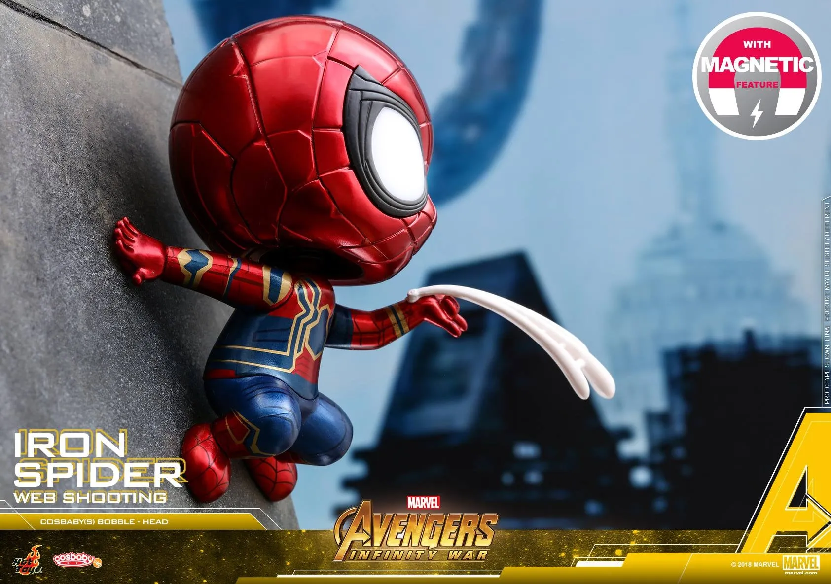 Hot Toys - COSB432 - Avengers: Infinity War - Cosbaby (S) Bobble-Head - Iron Spider (Web Shooting)