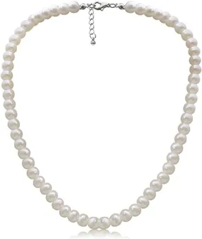 Imitation Pearl Necklace for Women | Vintage Beaded Pearl Choker for Everyday Wear Costume Jewelry one size