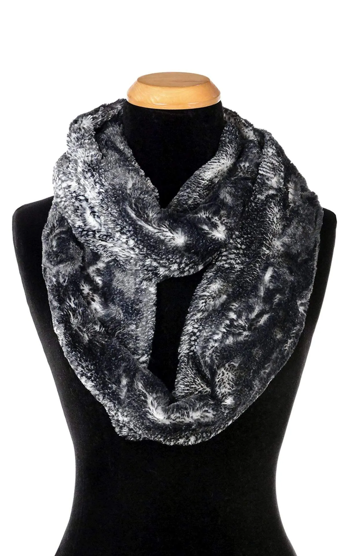 Infinity Scarf - Luxury Faux Fur in Black Mamba