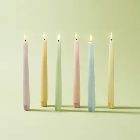 Infinity Wick Pastel Distressed 9" Taper Candles, Multipack, Set of 6