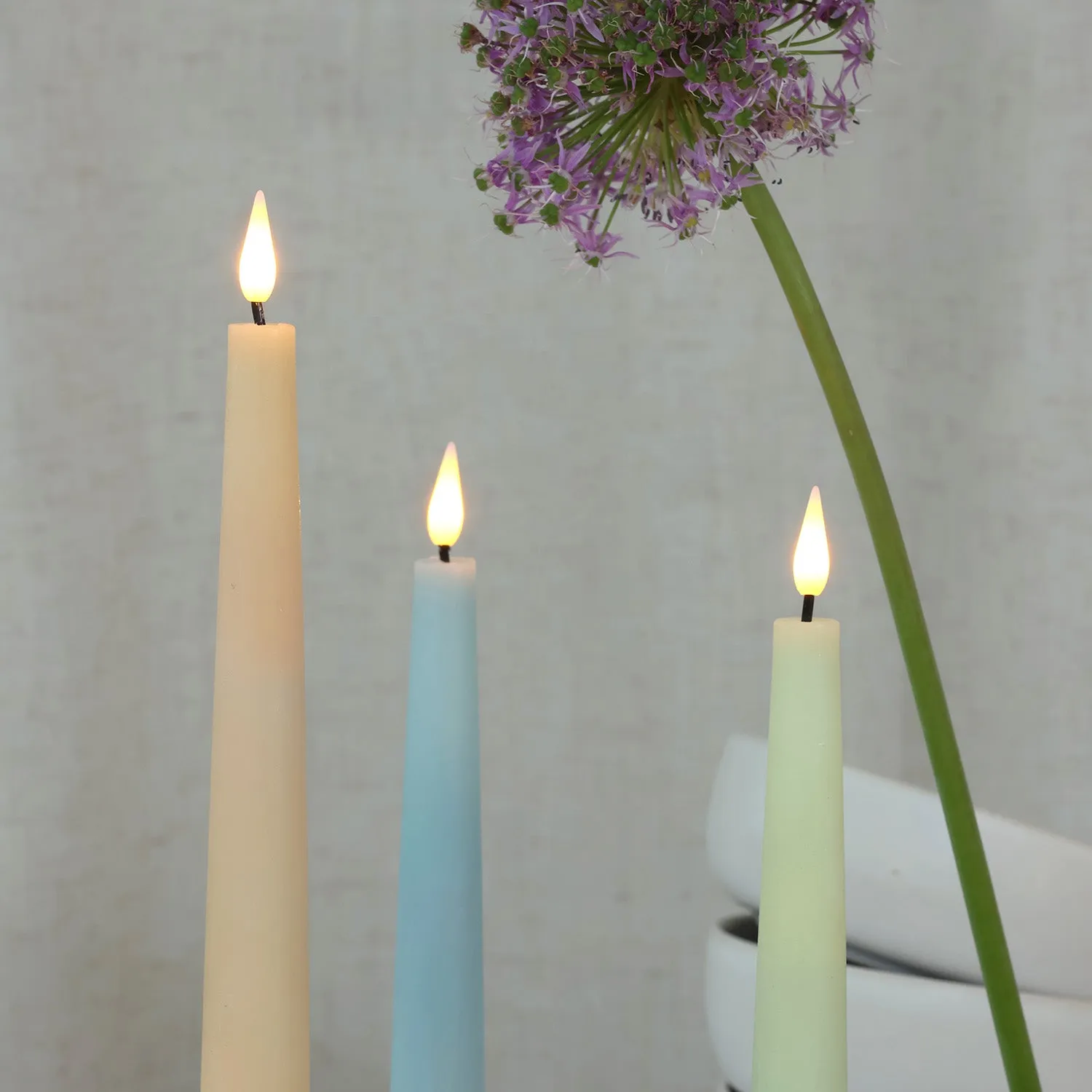 Infinity Wick Pastel Distressed 9" Taper Candles, Multipack, Set of 6