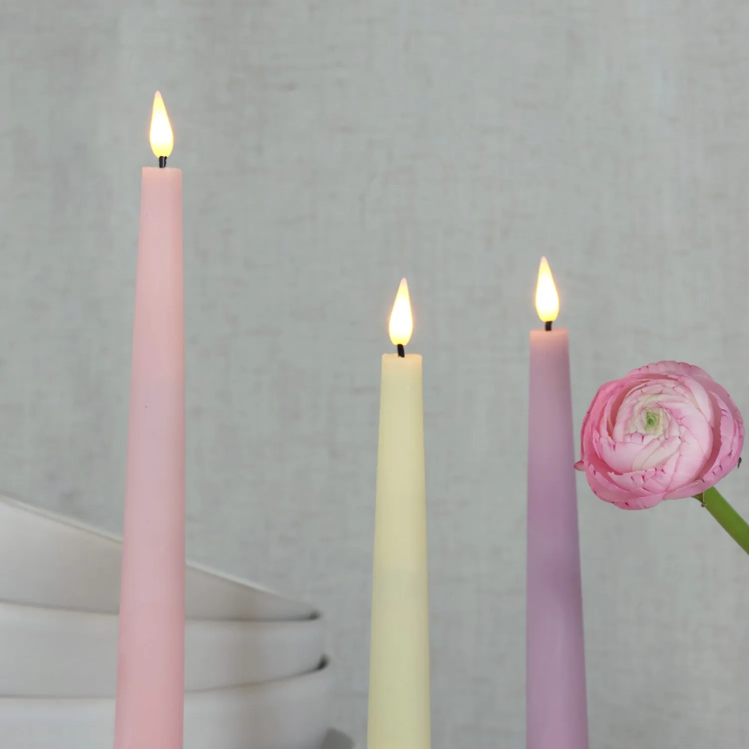 Infinity Wick Pastel Distressed 9" Taper Candles, Multipack, Set of 6