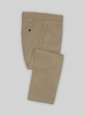 Italian Dark Beige Cotton Stretch Pants