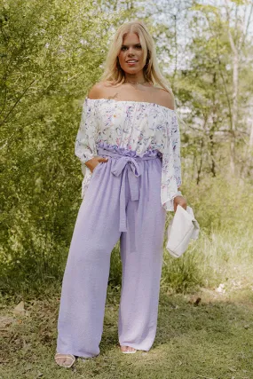 Ivy Brunch High Waist Pants In Lavender Curves