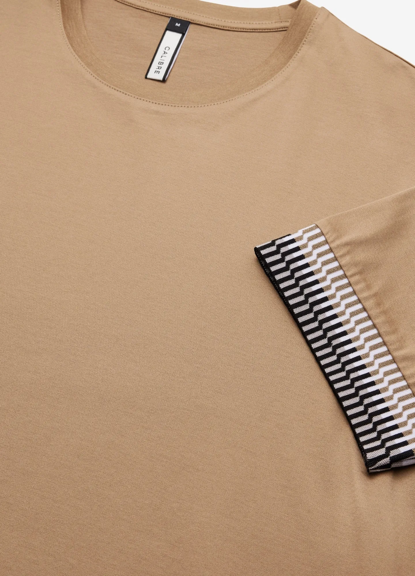 Jacquard Cuff T-shirt Walnut