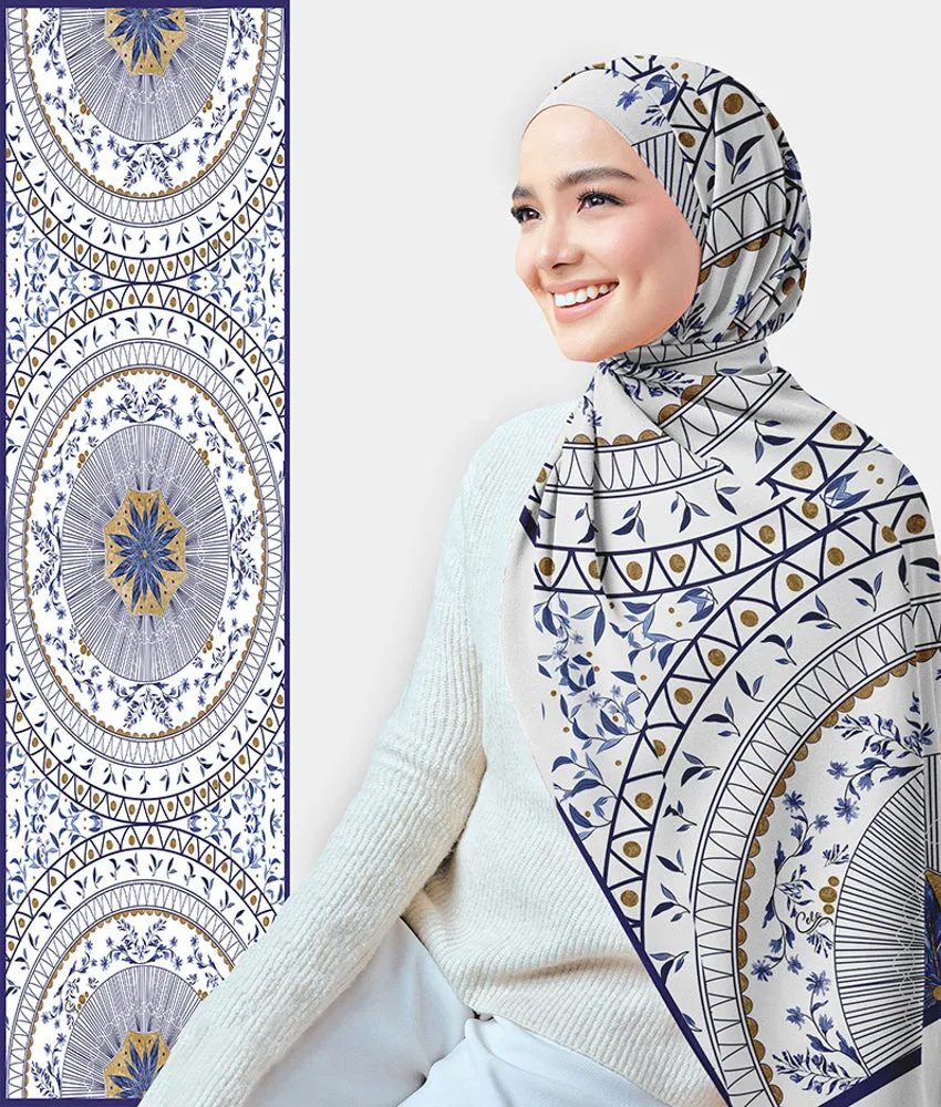 Kawtar printed chiffon scarf rectangular