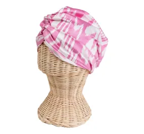 Kitty Silk Ikat Headscarf - Pink, White