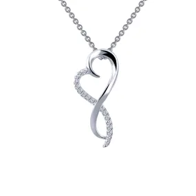 Lafonn Simulated Diamond Infinity Heart Pendant Necklace P0151CLP