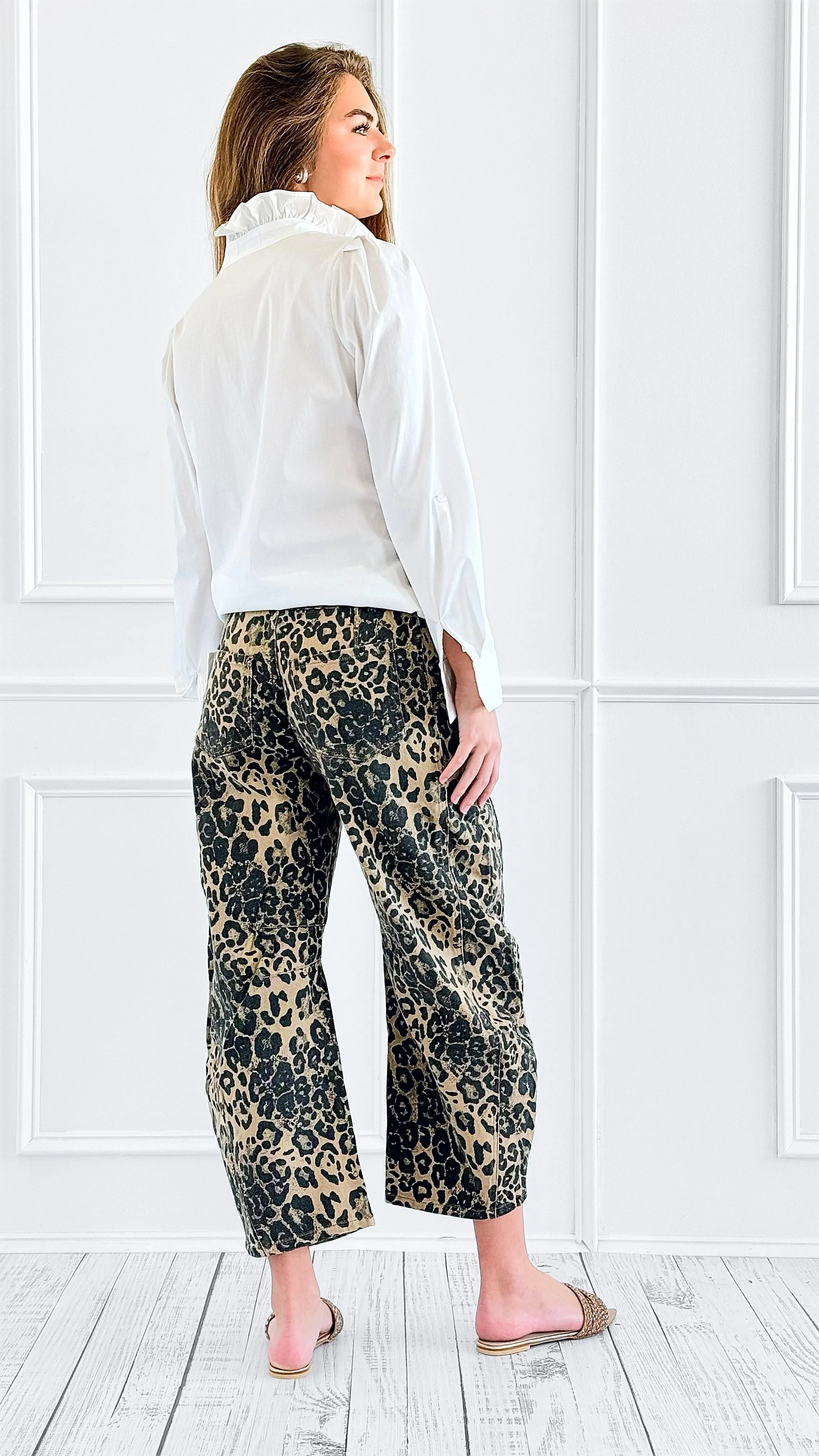 Leopard Print Relaxed Denim Pant