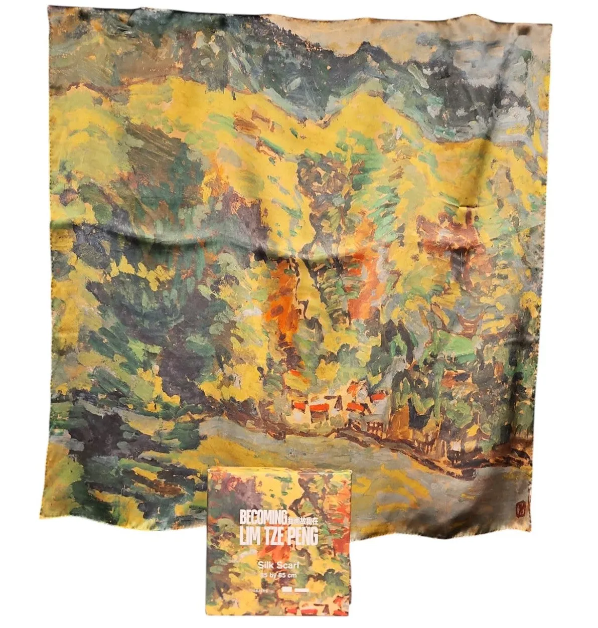 LIM TZE PENG DETAIL OF LAKE TOBE SILK SCARF 85X85CM