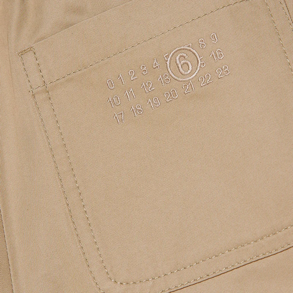 Logo Embroidered Wide Leg Chinos