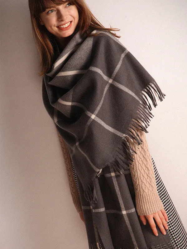 Long Tassel Lattice Shawl