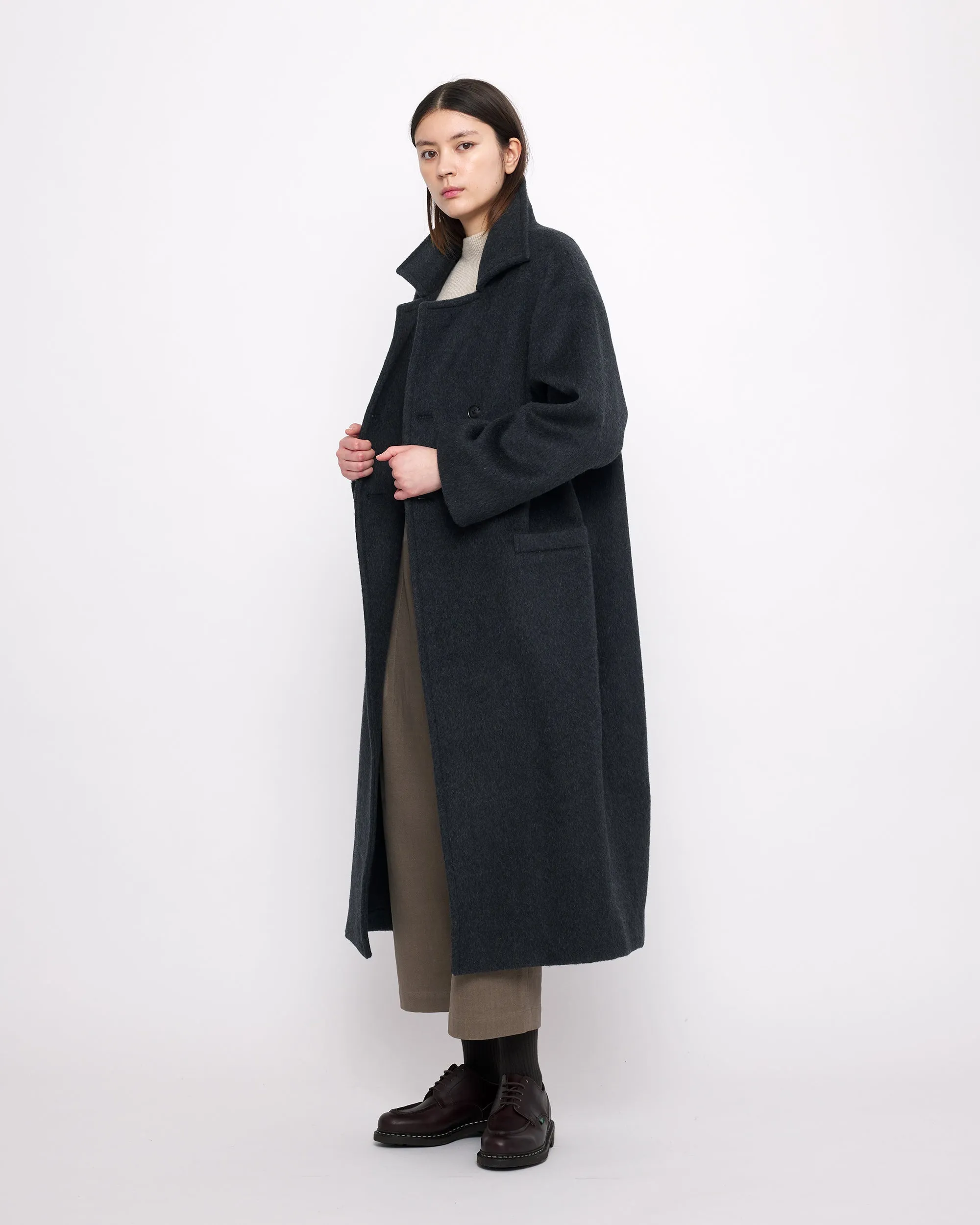 Long Wool Peacoat - FW24 - Charcoal