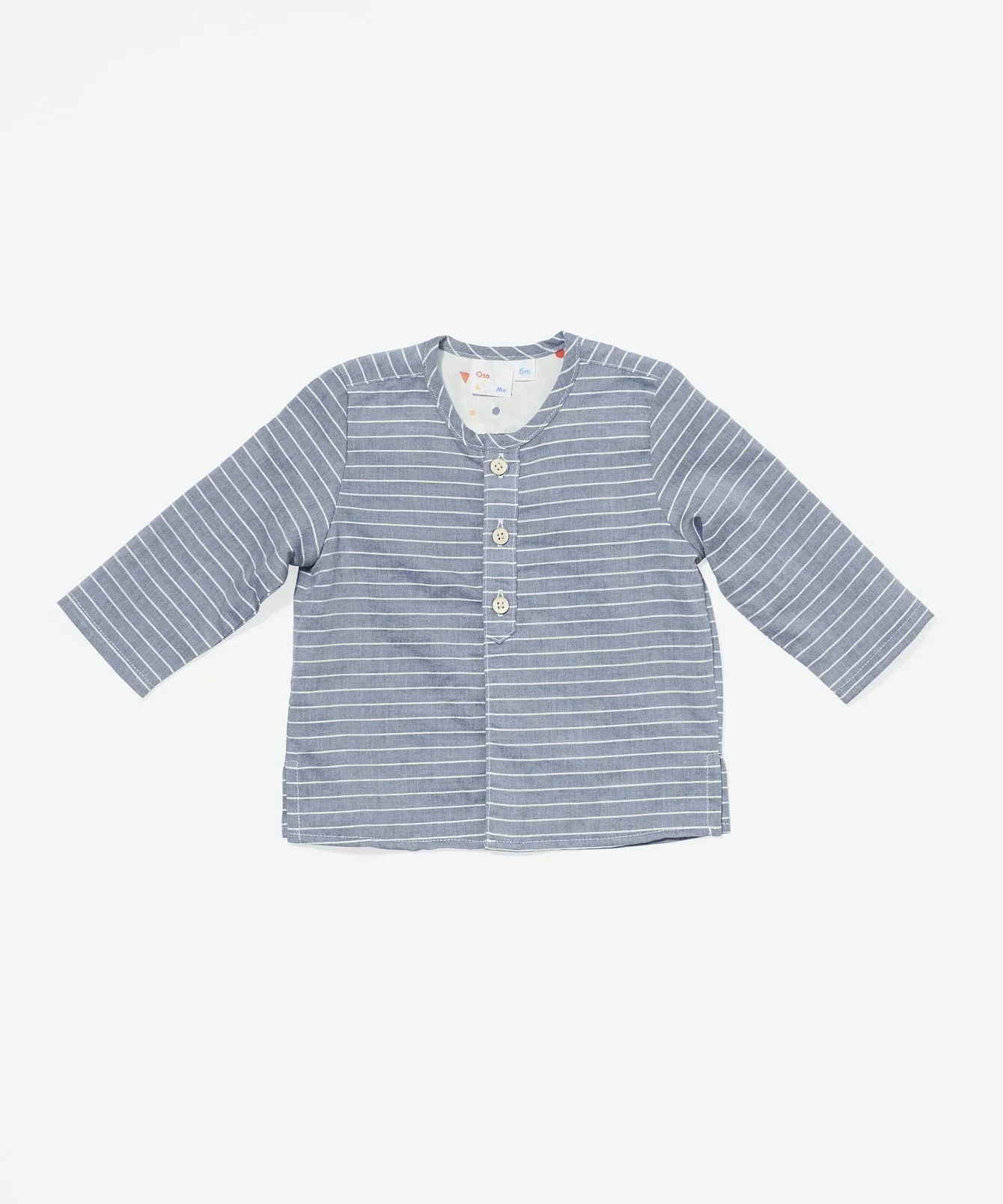 Lupo Baby Shirt, Chambray Stripe