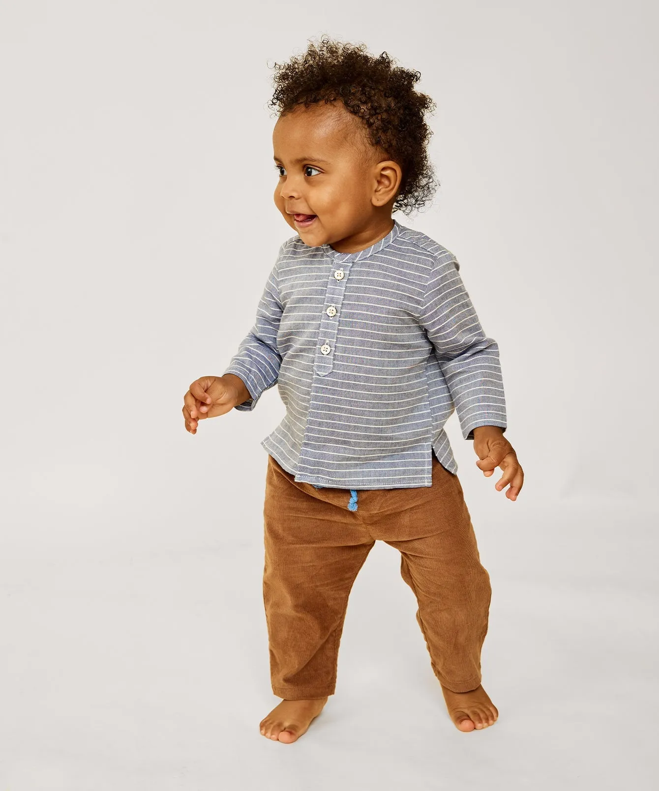 Lupo Baby Shirt, Chambray Stripe