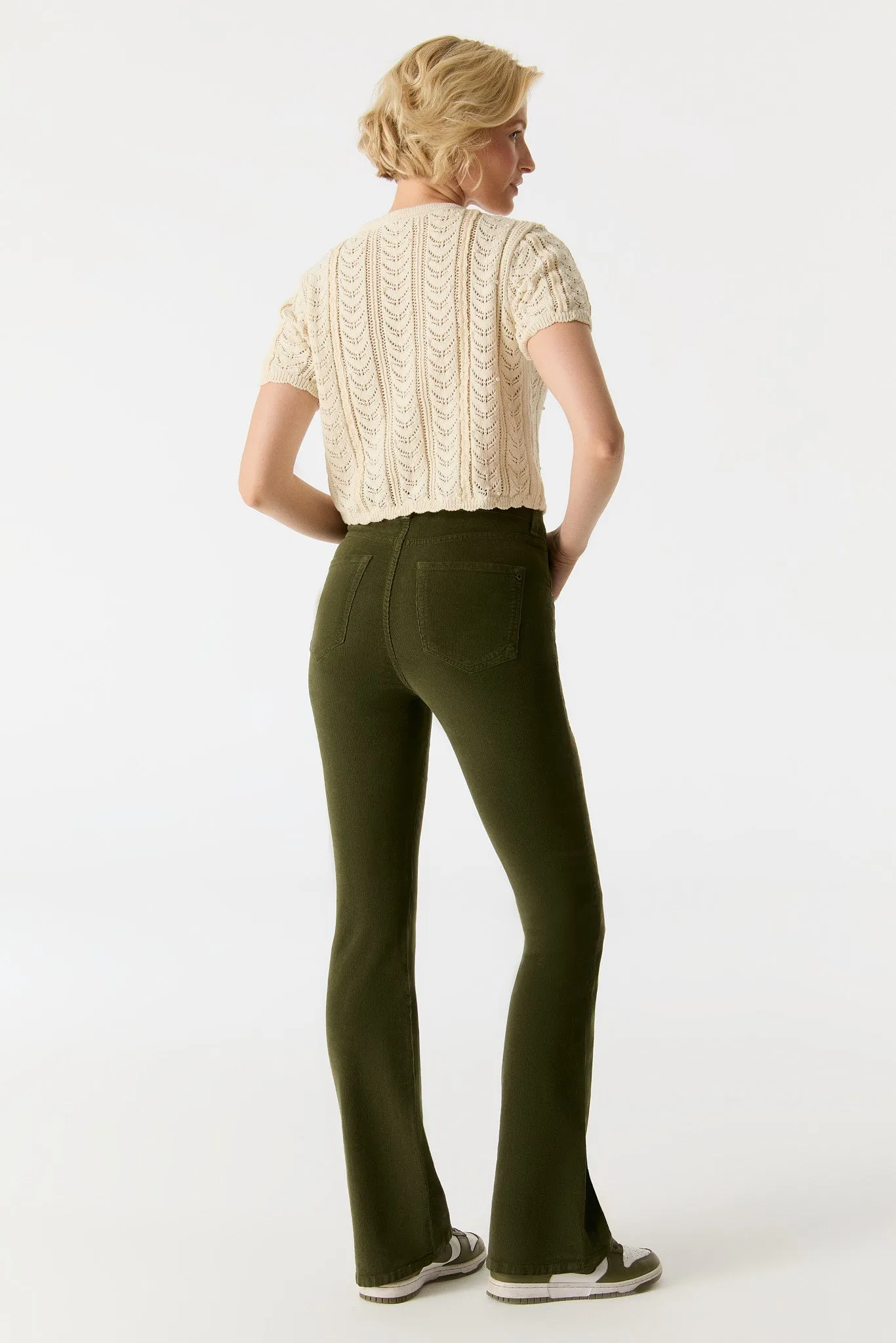 Matilda Cord High Waist Pants Green