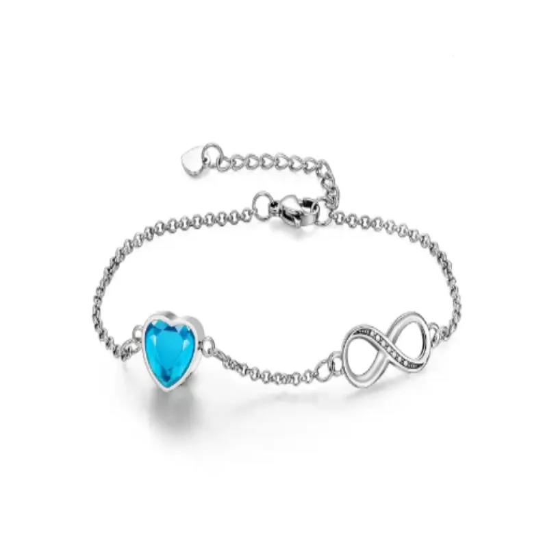 Memorial Safe Keeping Pendant Bracelet- Infinity and Heart Bracelet