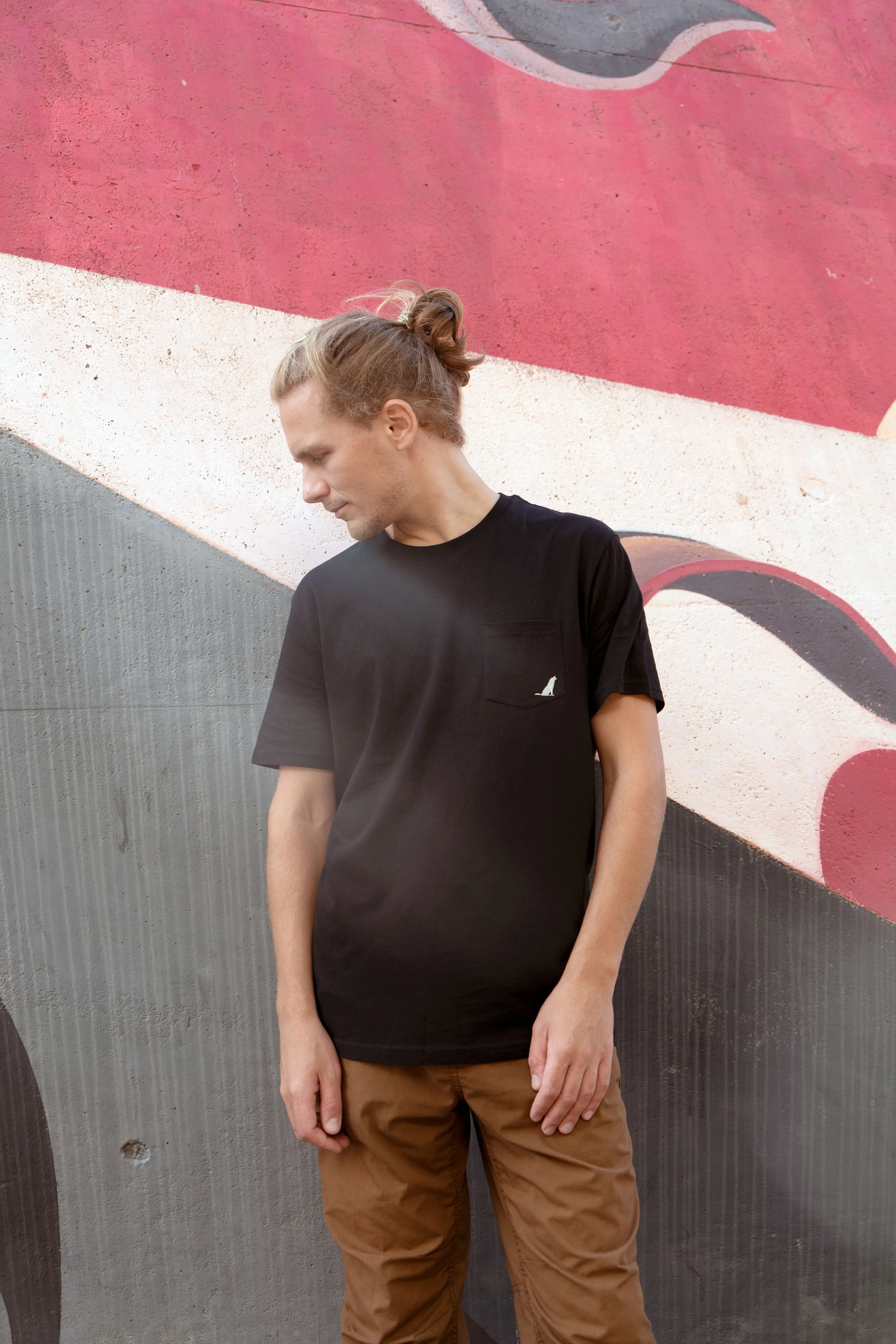 Men's T-shirt Combo | Embroidered Wolf Pocket T