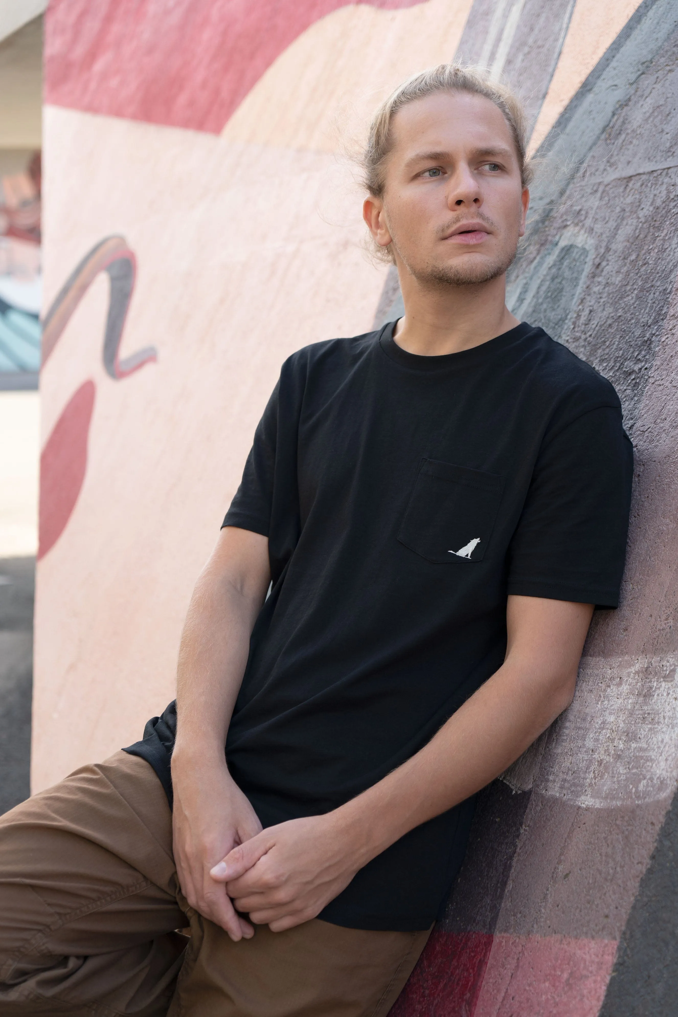 Men's T-shirt Combo | Embroidered Wolf Pocket T