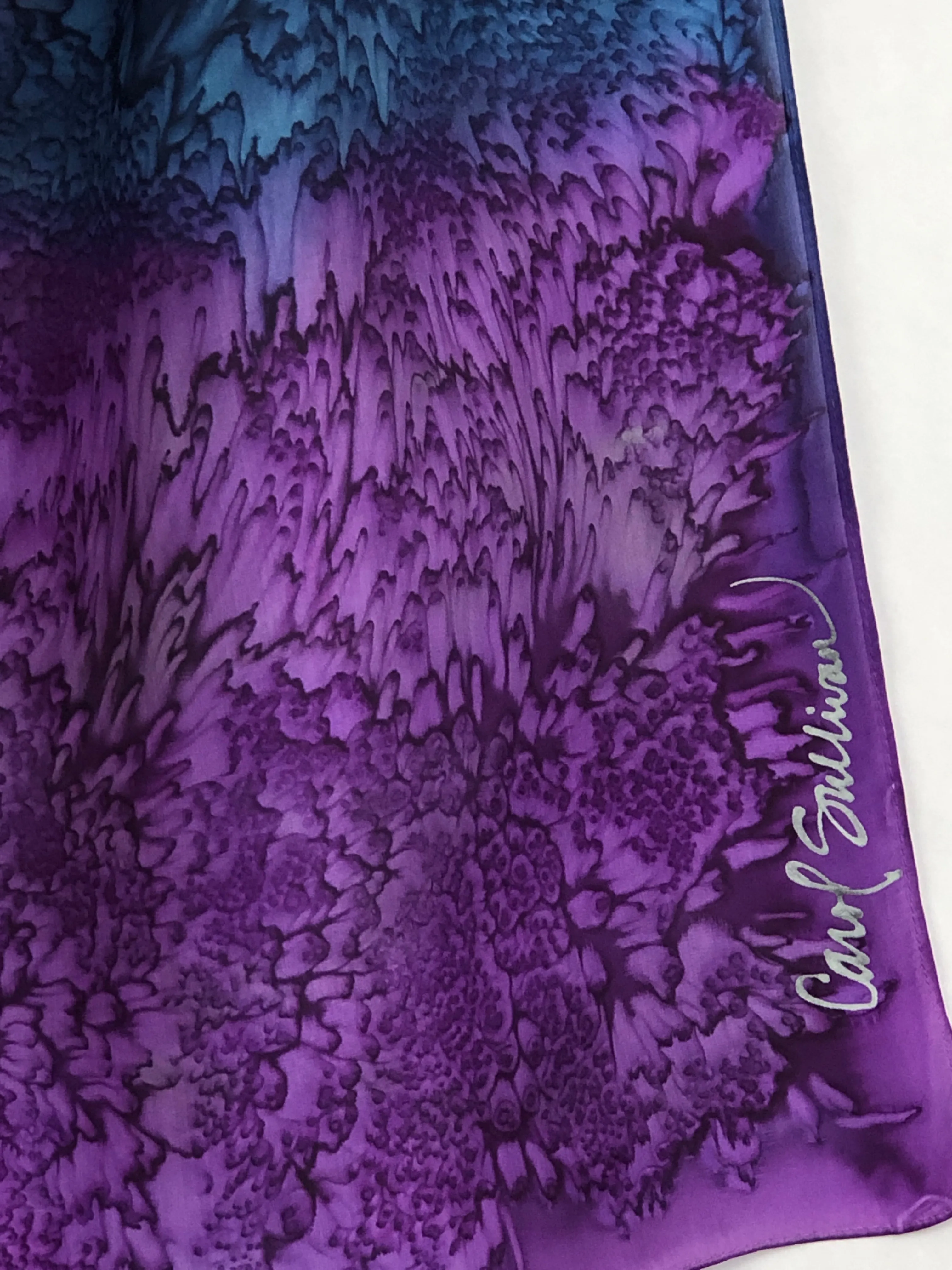 “Mermaid Chakras" - Hand-dyed Silk Scarf - $130