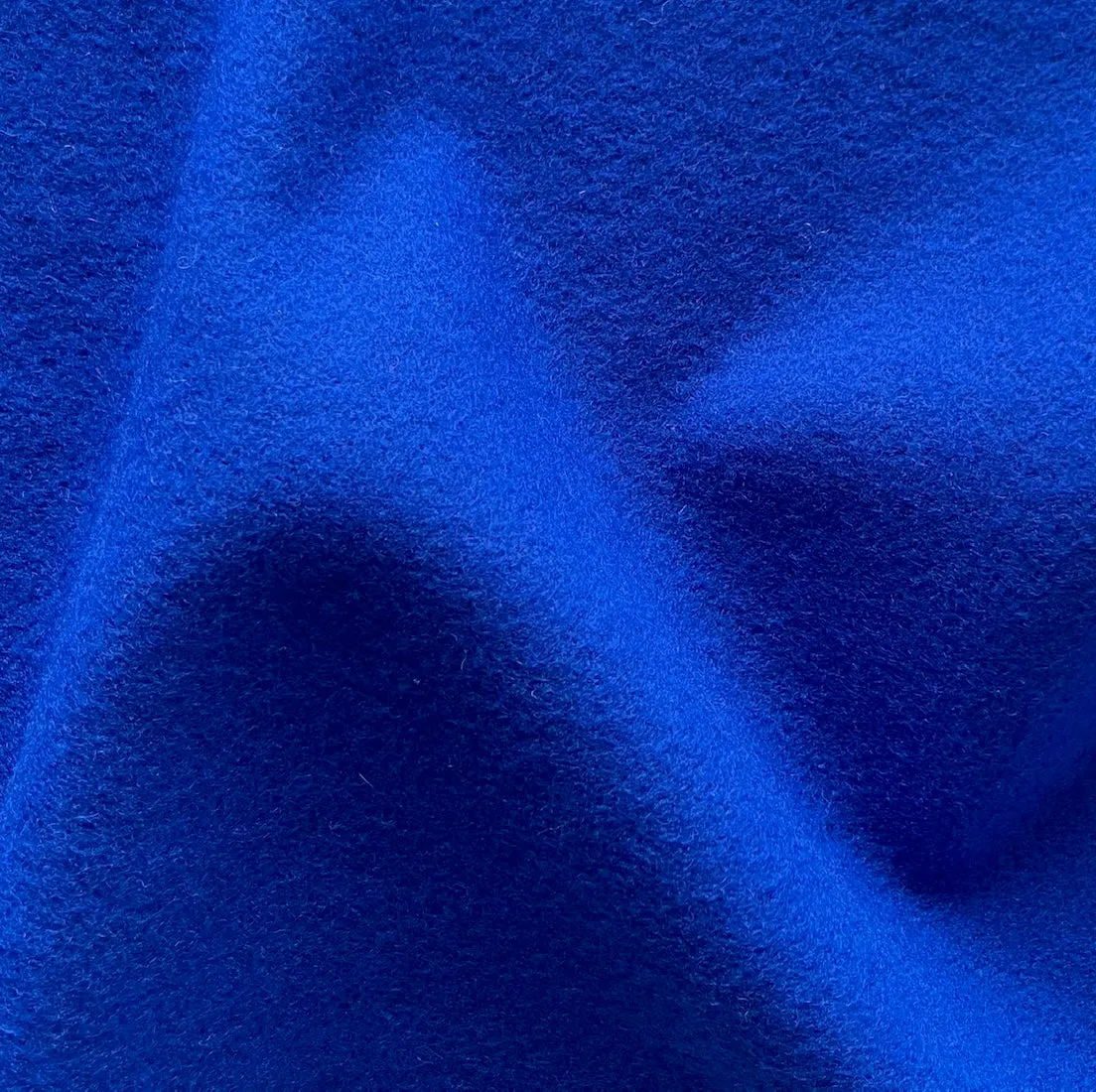 Mid-Weight Cobalt Blue Wool Blend Melton Coating (Made in Italy)