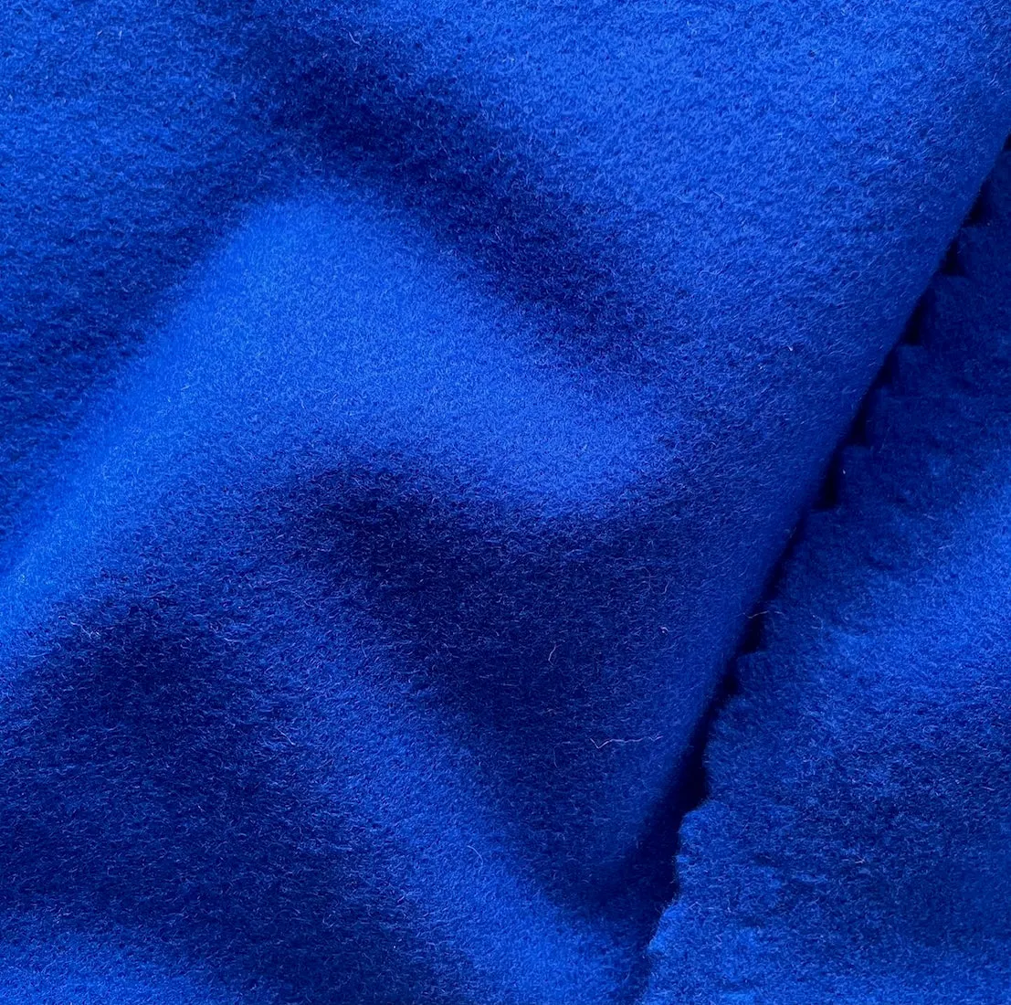 Mid-Weight Cobalt Blue Wool Blend Melton Coating (Made in Italy)