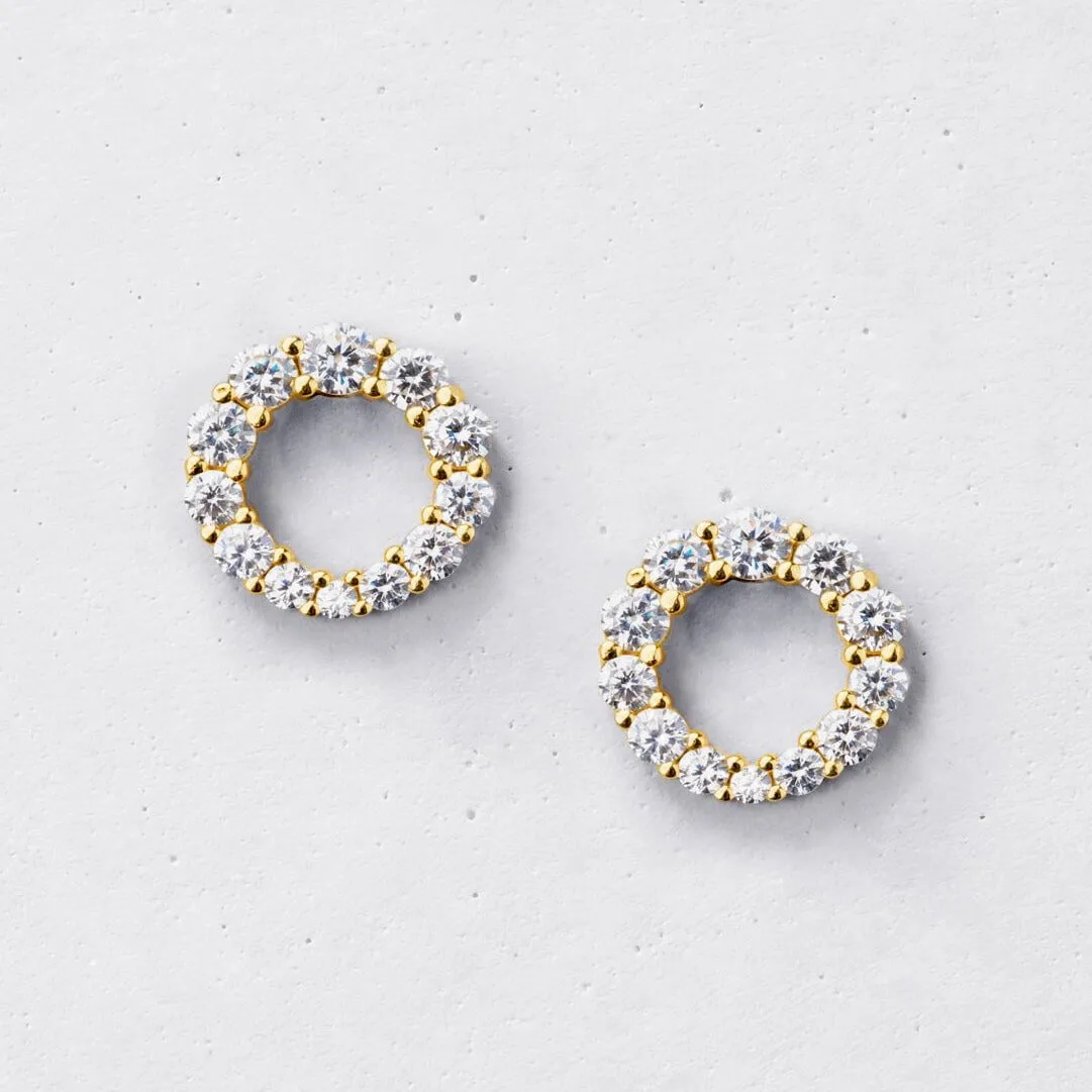 Mini Round Gradient Infinity Stud Earrings