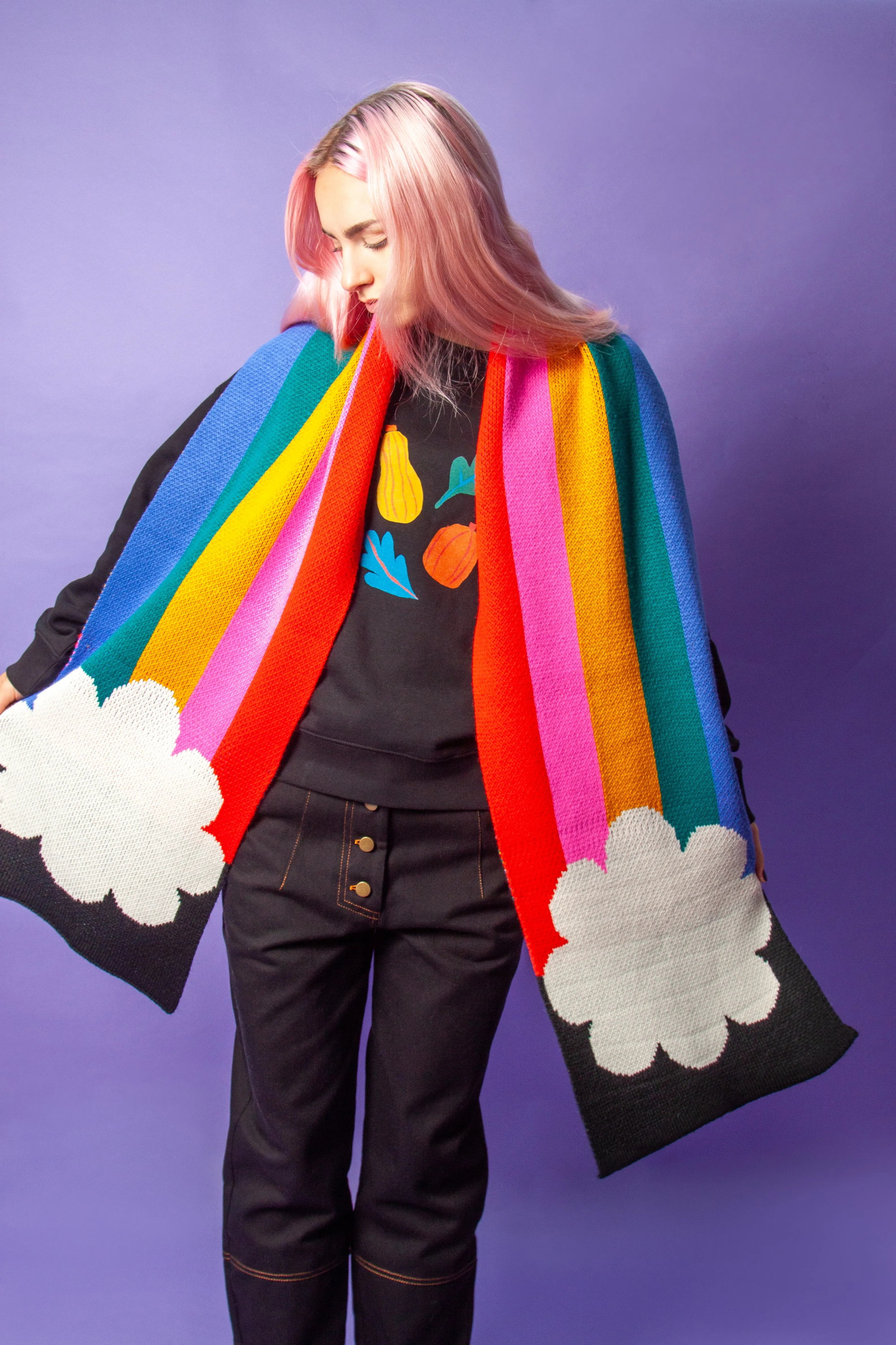 Miss Pompom x Tatty Devine Rainbow Scarf