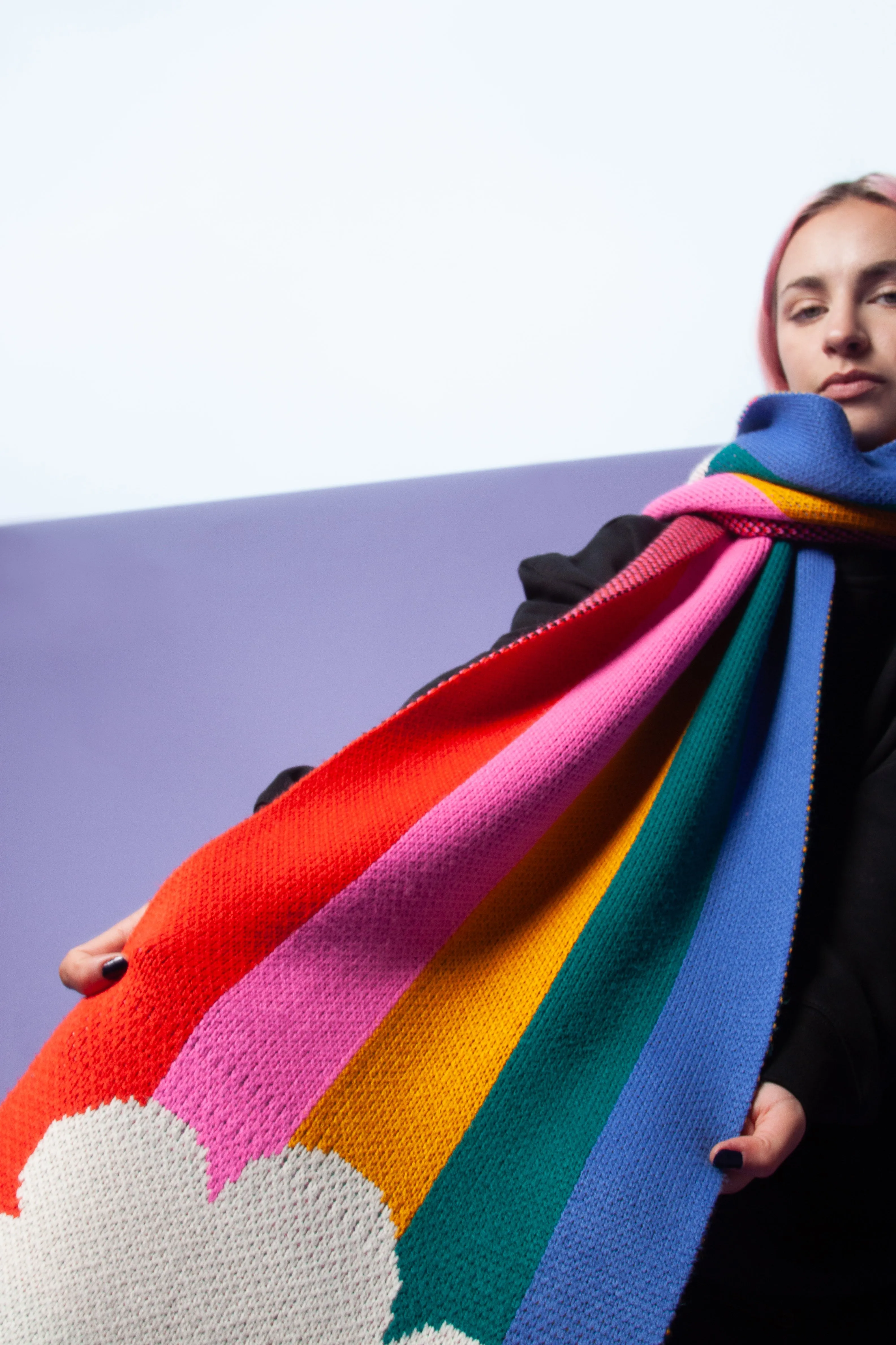 Miss Pompom x Tatty Devine Rainbow Scarf