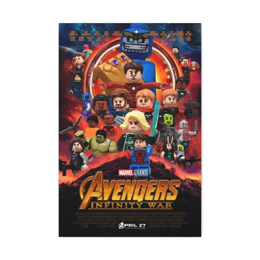 MOC  Compatible  Avengers Infinity Wars  Movie Wall Art Canvas Art With Backing.