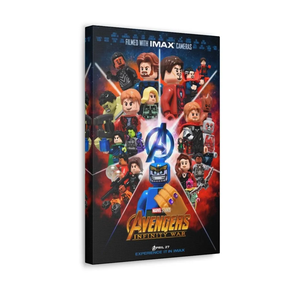 MOC  Compatible  Avengers Infinity Wars v2  Movie Wall Art Canvas Art With Backing.