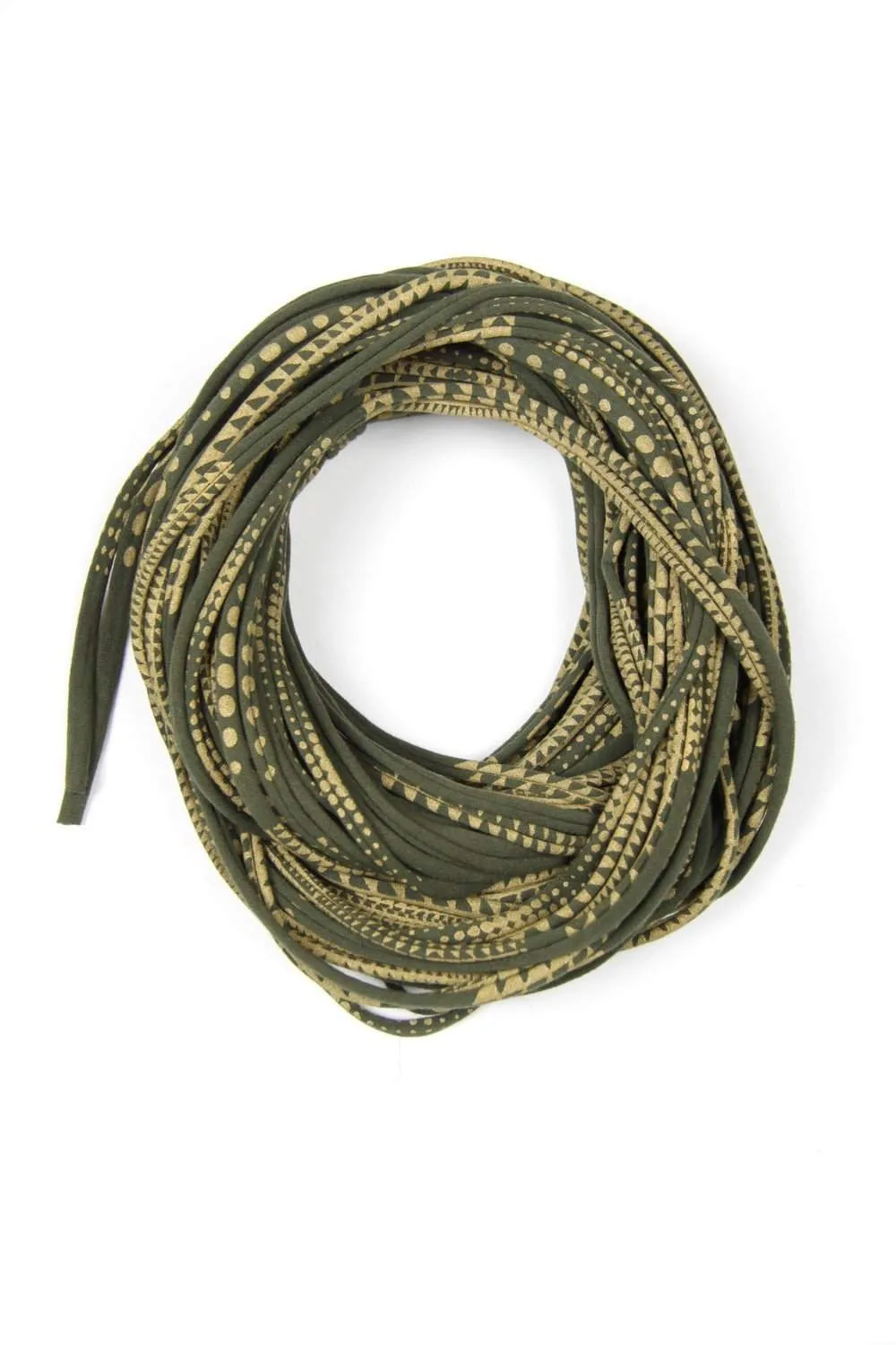 Necklush Cowl Scarf / Green & Gold / Unisex